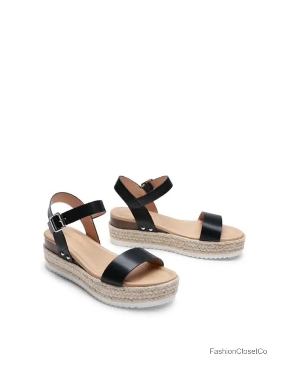 Wedge Sandals Espadrille Platform Ankle Strap Slip Resistant Summer Casual